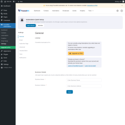 Page screenshot: FunnelKit Automations → Settings