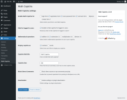 Page screenshot: Settings &rarr; Math Captcha