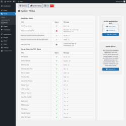 Page screenshot: Media → EasyMedia → 
                                                    
                                                System Status                    