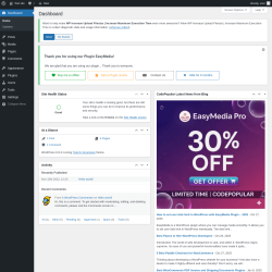 Page screenshot: Dashboard ‹ Test site — WordPress