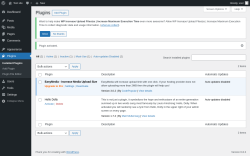 Page screenshot: Plugins ‹ Test site — WordPress