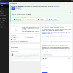 Page screenshot: Dashboard &lsaquo; Test site &mdash; WordPress