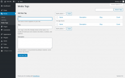 Page screenshot: Media → Media Tags