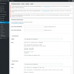 Page screenshot: Settings → WP-Members → Emails