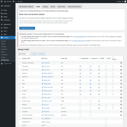 Page screenshot: Settings → WP-Members → Fields