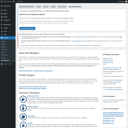 Page screenshot: Settings → WP-Members → About WP-Members