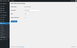 Page screenshot: Settings → Menu effects