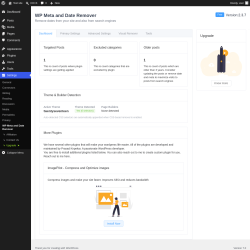Page screenshot: Settings &rarr; WP Meta and Date Remover