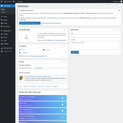 Page screenshot: Dashboard ‹ Test site — WordPress