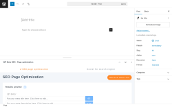 Page screenshot: Add Post ‹ Test site — WordPress