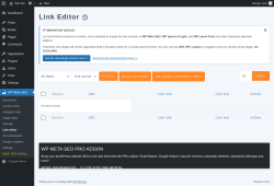 Page screenshot: WP Meta SEO → Link editor
