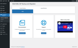 Page screenshot: WordPress Migration → Help
