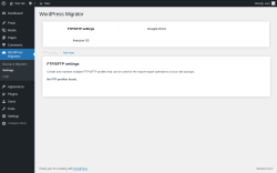 Page screenshot: WordPress Migration → Settings
