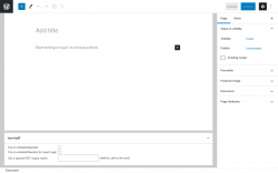 Page screenshot: Add New Page ‹ Test site — WordPress
