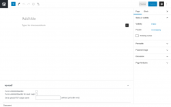 Page screenshot: Add New Page ‹ Test site — WordPress