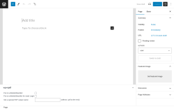 Page screenshot: Add New Page ‹ Test site — WordPress
