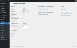 Page screenshot: Settings → WP-MPDF