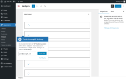 Page screenshot: Widgets ‹ Test site — WordPress