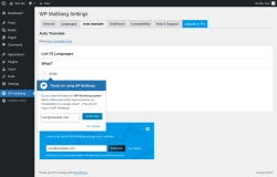 Page screenshot: WP Multilang → Auto translate