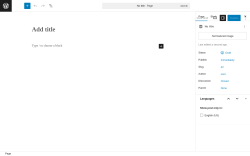 Page screenshot: Add Page ‹ Test site — WordPress
