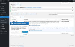 Page screenshot: Plugins ‹ Test site — WordPress