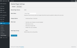 Page screenshot: Settings &rarr; Nested Pages
