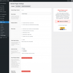 Page screenshot: Settings &rarr; Nested Pages