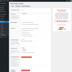 Page screenshot: Settings &rarr; Nested Pages