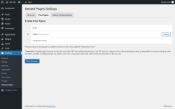 Page screenshot: Settings &rarr; Nested Pages &rarr; 
			Post Types		