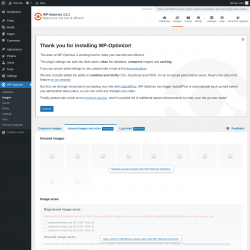 Page screenshot: WP-Optimize &rarr; Images &rarr; 
				Unused images and sizesPremium
	