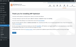 Page screenshot: WP-Optimize &rarr; Settings