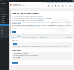 Page screenshot: WP-Optimize &rarr; Cache &rarr; 
				Preload
	