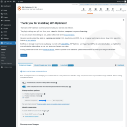 Page screenshot: WP-Optimize &rarr; Images