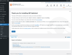 Page screenshot: WP-Optimize &rarr; Help
