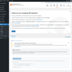 Page screenshot: WP-Optimize &rarr; Minify