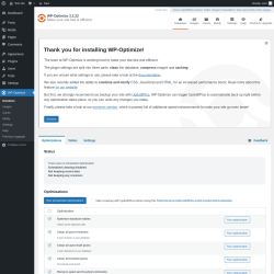Page screenshot: WP-Optimize