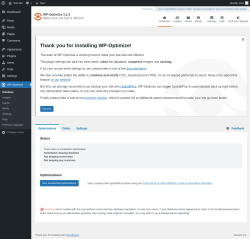 Page screenshot: WP-Optimize