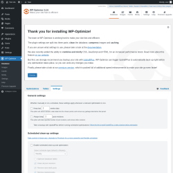Page screenshot: WP-Optimize &rarr; 
			
			Feedback
		