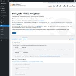 Page screenshot: WP-Optimize &rarr; 
			
			Feedback
		