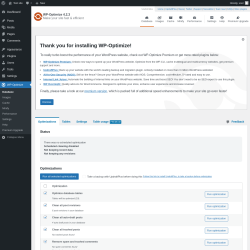 Page screenshot: WP-Optimize