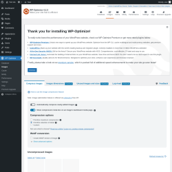 Page screenshot: WP-Optimize → Images