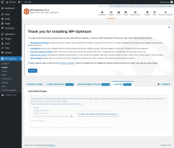 Page screenshot: WP-Optimize → Images → 
				Lazy-loadPremium
	