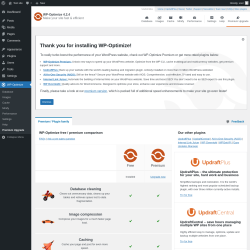 Page screenshot: WP-Optimize → Premium Upgrade