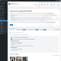Page screenshot: WP-Optimize → Images