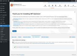 Page screenshot: WP-Optimize &rarr; Cache &rarr; 
				Gzip compression
	