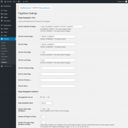 Page screenshot: Settings &rarr; PageNavi