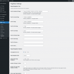 Page screenshot: Settings &rarr; PageNavi