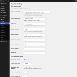 Page screenshot: Settings &rarr; PageNavi