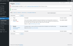 Page screenshot: Plugins ‹ Test site — WordPress