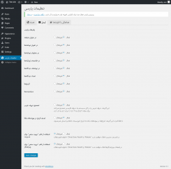 Page screenshot: تنظیمات پارسی &rarr;  تبدیل